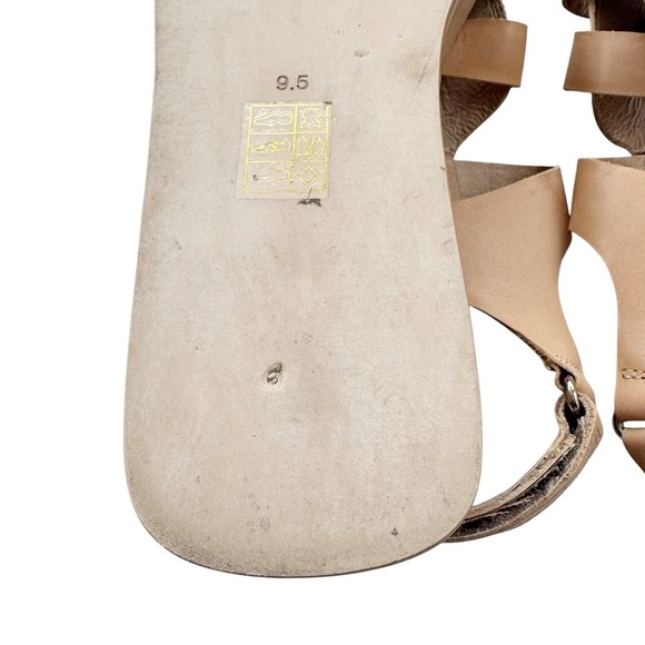 JEFFREY CAMPBELL Anthropologie Leather Poisson Fisherman Sandals Beige Size 9.5 - Picture 8 of 12